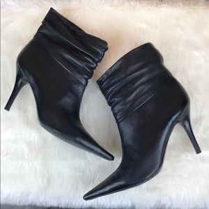 BCBGirls BG-Manon Black Slouch Leather Ankle Boot